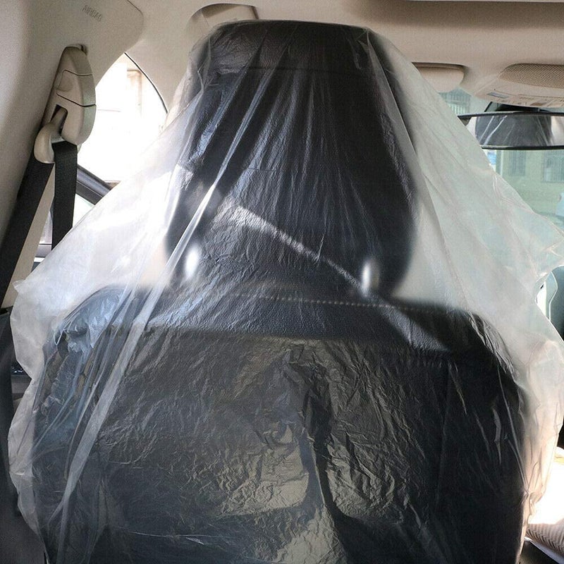 JESUNK 200 Pieces Disposable Seat Covers  Car Disposable Universal Plastic Seat Covers for Airplane Seats  Salon Chairs  Restaurant Seats  Bus Seats & More - Image 4